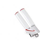 Leifheit Abrelatas Lifty en elegante plÃ¡stico blanco y acero inoxidable, abrelatas de seguridad con empuÃ±adura ergonÃ³mica, el abridor incluye accesorio para abrir botellas.