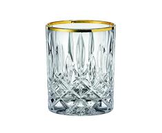 Spiegelau & Nachtmann, Noblesse Gold Edition 104025 - Juego de vasos de whisky (2 piezas, cristal, 295 ml), transparente