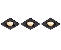 Lucide FOCUS - Foco empotrable en el suelo - LED Regul. - GU10-3x5W 3000K - Negro - Set de 3