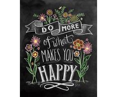 Lily & Val Happy Lienzo Impresiones, Multicolor 40 x 50 cm