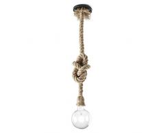 Wonderlamp Lámpara Colgante De Cuerda Rústica E27, Marrón, 150 cm