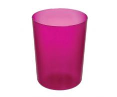 iDesign Cubo de basura, papelera pequeÃ±a y redonda de plÃ¡stico resistente con diseÃ±o moderno, versÃ¡til bote de basura para baÃ±o, despacho, cocina y otras salas, rosa
