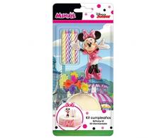 Dekora - Decoracion para Tartas con la Figura de Minnie Mouse y Velas Cumpleaños