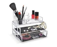 Direct Retail Products Organizador de Maquillaje acrílico con cajones Modelo Grande de Polipropileno Transparente
