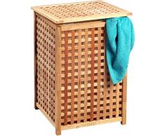 HomeTrends4You 433127 Cesto para la Colada, 46 x 67 x 46 cm, Nogal Macizo lubricado
