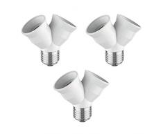 Divisor de bombillas ledscom.de E27, de plÃ¡stico, 0.1Â W, color blanco, 3.9Â x 7.7Â x 7.4Â cm, 3Â unidades