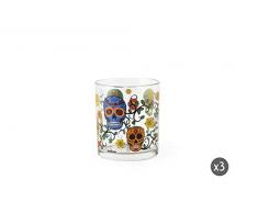 Excelsa Calavera - Juego de 3 vasos de agua, vidrio prensado