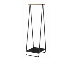 Yamazaki Torre Perchero, Acero aleado Madera, Negro, Talla única