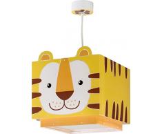 Dalber Little Tiger Lámpara Infantil de Techo Tigre Animales, 60 W, Amarillo