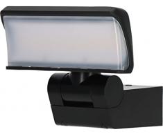 Brennenstuhl Proyector LED WS 2050 W/Foco LED para exteriores 20W (1680lm, IP44, 3000K, color de luz blanco cálido, cabeza del foco inclinable horizontal y verticalmente) negro