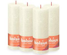 BOLSIUS - Vela de pilar rústica - Marfil - 19 cm - Pack de 4