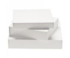 DECORA maniquí de poliestireno de Forma Cuadrada para Tarta para decoración, Blanco, poliestireno, Hueso, 30 x 30 x 7.5 cm