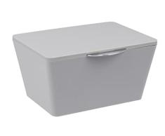 Wenko 22599100Â Caja con tapa BrasilÂ âÂ Cesta, baÃ±o cesta con tapa, plÃ¡stico termoplÃ¡stico (TPE), Gris, 15, 5Â x 19Â x 10Â cm