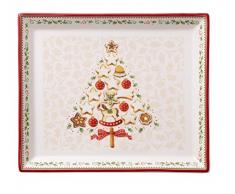 Villeroy & Boch 14-8612-2856 Plato de reposterÃa Rectangular Winter Bakery Delight, para Navidad, 27 x 22,5 cm, en Festivo Embalaje de Regalo, Porcelana, Multicolor, 28.4x24.0x10.7 cm