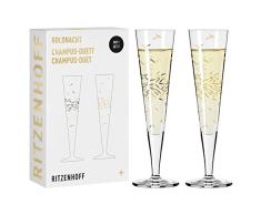 RITZENHOFF 6031003 Copa de champÃ¡n de 200 ml - Serie Goldnacht Duett 2022 2x pieza de diseÃ±ador con oro real, oro, negro