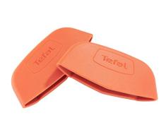 Tefal Asas silicona Aroma - Dos asas de silicona, silicona resistente y duradera, termoresistente para cazuelas ollas, asas seguras, color naranja