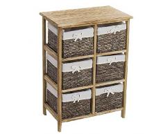 Dcasa Cajonera Madera 6 Cajones Almacenaje de Adornos Festivos ArtÃ­culos para el hogar Unisex Adulto, Color, Ãºnica