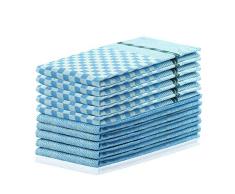 DecoKing Louie - Juego de 10 paños de Cocina (50 x 70 cm, con Colgador, 100% algodón), algodón, Azul, 10 Unidades