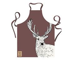 Creative Tops Delantal con diseÃ±o de Ciervo y Texto Â«Into The WildÂ», Color marrÃ³n