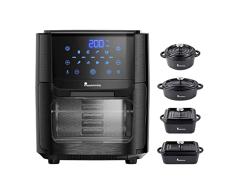 MasterPRO Pack | Freidora Sin Aceite + Cacerolas de Cocina| AirFryer Foodies de 12L y 1800W y 4 Cacerolas Cook&Share | Con Pantalla LED Táctil | Menaje del Hogar | Fabricadas en Gres Muy Resistente