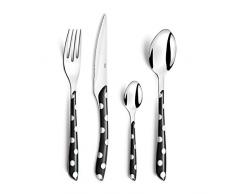 Amefa 2234AAMBA1B60 ECLAT - Cubertería (16 piezas), acero inoxidable ABS estireno acrilonitrilo, Negro, Ménagère 16 couverts pour 4 personnes