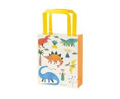 Talking Tables DINO-TREATBAG Paquete de 8 Bolsas de Dinosaurios, Papel, Varios Colores