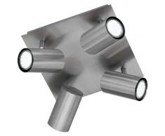 Trio Lighting Marley Lámpara de Techo con 4 Luces GU10, Níquel Mate (Nickel Mat), 24 cm