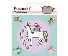Pusheen Pegatina de vinilo mÃ­tica, multicolor, 10 x 12,5 cm