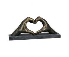 Casablanca - Escultura Decorativa con Forma de corazÃ³n de Manos - Amor, Poli Ancho 36 cm