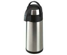 axentia Airpot en Plata, Pump Tetera de Acero Inoxidable, Jarra tÃ©rmica con Doble Pared,Â âÂ Termo con Bomba y Cuerpo irrompible, Pump de Jarra de cafÃ© con asa, Volumen: Aprox. 5Â L