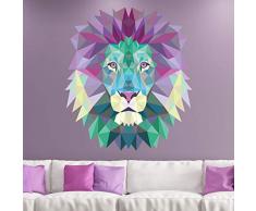 Ambiance Sticker Origami - Pegatina Adhesiva con Cabeza de leÃ³n â DecoraciÃ³n de Pared Origami para habitaciÃ³n y salÃ³n â 45 x 40 cm