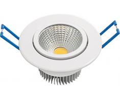 Garza Lighting - Foco Downlight LED empotrable COB direccionable, blanco, luz cálida 3000K