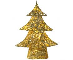 WeRChristmas 73 cm algodón pre-Lit LED de luz Blanca cálida Decorativa para árbol de Navidad, Dorado
