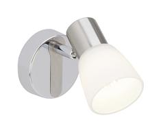 BRILLIANT lÃ¡mpara Janna Foco de pared LED hierro / cromo / blanco |Â 1x LED-Z45, E14, lÃ¡mparas de caÃ­da LED de 4W incluidas, (450lm, 2700K) |Â Escala A ++ a E |Â Ahorro de energÃ­a y durabilidad gracias a