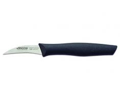ARCOS Cuchillo Pelador 2,36 pulgadas Acero Inoxidable, Cuchillo pelador para pelar frutas y verduras, Mango ergonómico polioximetileno y Hoja 60 mm, Serie Nova, Color negro