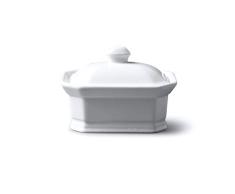 WM Bartleet & Sons - Mantequillera con tapa, Blanco, 13.5 x 11 x 9 cm