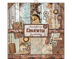 STAMPERIA Bloc de papel para relojes de doble cara, multicolor, 30.5 x 30.5 (12 x 12)