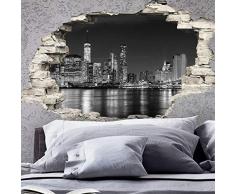 Ambiance Sticker Adhesivos con Efecto 3D, diseño de Nueva York Skyline – Decoración de Pared con diseño de atrapasueños para Dormitorio y salón – 60 x 90 cm