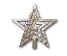 Urban Design Estrella Punta Estrella para árbol de Navidad árbol de Navidad Brillante Brillo 19 cm (Plata)