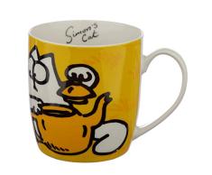 Puckator Mug en Porcelaine SimonÂ´s Cat-Orange Tazas de Desayuno, Porcelana Tendre, Multicolor