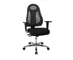 Topstar Free Art Chrom inklusiv hÃ¶henverstellbarer Armlehnen Silla de Oficina giratoria, Tela, Negro/Antracita, 61 x 65 x 127 cm