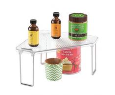 InterDesign - Linus - Estante rinconero para almacenamiento en el gabinete o sobre la mesada de la cocina - Claro