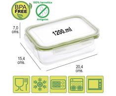 Oryx 5024015 Recipiente Hermético, Cristal 1200 ml, 20.4 x 15.4 x 7 (altura) cm