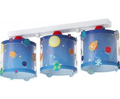 Dalber Planets Lámpara de techo de 3 luces azul 51 x 15 x 20.5 cm