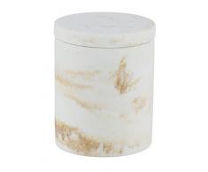 WENKO Bote universal «Odos», caja de almacenaje para joyas y accesorios, hecha de poliresina resistente con aspecto de mármol, à 8,5 x 10 cm, en color blanco/dorado