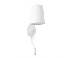 Faro Barcelona Berni 29329 - Aplique LED, 20W^3W, cuerpo de metal y pantalla de tela, color blanco