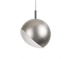 Moderna lámpara colgante de estilo retro con forma de bola de acero cepillado, LED de 6-10 W, 2 tamaños