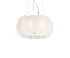 Ideal Lux OVALINO SP5 Interior E27 Color blanco iluminación de techo - Lámpara (Dormitorio, Habitación de los niños, Salón comedor, Cocina, Salón, Interior, Color blanco, IP20, Cepillado, Alrededor)