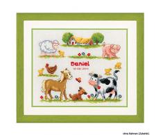 Vervaco - Kit para Cuadro de Punto de Cruz, diseÃ±o de Animales de Granja, Multicolor