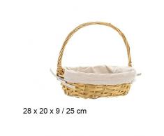 CM 104926 Cesta Miel Ovalada Cadiz con Tela, 28 X 20 X 9 Cm, Plastico, Multicolor, 27.5 x 26.5 x 20